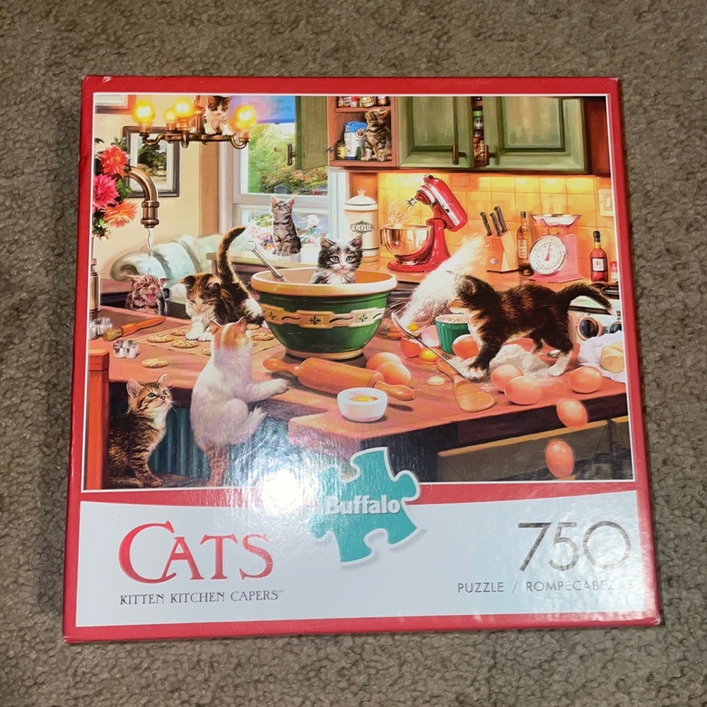 Buffalo cats, kitten, kitchen capers buffalo puzzle, 750 pieces